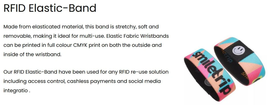 Reusable Stretch RFID Elastic Wristband NFC Ntag213 Elastic Wristband