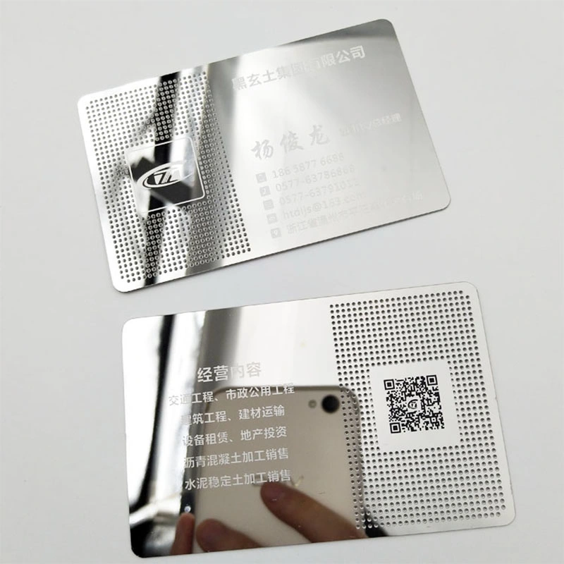 Wholesale Custom Engraved Printing Credit Card Size Gold Stainless Steel Metal Business Card